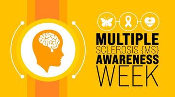 March is multiple Sclerosis MS Awareness Week background template. Holiday concept. use to background, banner, placard, card, and poster design template with text inscription and standard color. vector