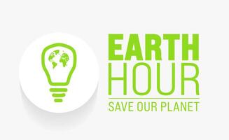 march is Earth hour background. turn off your lights for our planet banner. Earth hour illustration with planet and turn off button. Turn off the lights. Web banner. vector