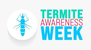 March is Termite Awareness Week background template. Holiday concept. use to background, banner, placard, card, and poster design template with text inscription and standard color. vector illustration