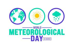 March is World Meteorological Day background template. Holiday concept. use to background, banner, placard, card, and poster design template with text inscription and standard color. vector