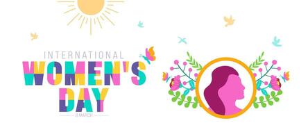 8 March is International Women's Day background with flower design. use to background, banner, placard, card, and poster design template. vector illustration.