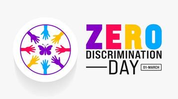 March is Zero Discrimination Day background template. Holiday concept. use to background, banner, placard, card, and poster design template with text inscription and standard color. vector