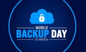 March is World Backup Day background template. Holiday concept. use to background, banner, placard, card, and poster design template with text inscription and standard color. vector illustration.