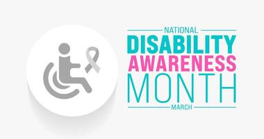 March is Disability Awareness Month background template. Holiday concept. use to background, banner, placard, card, and poster design template with text inscription and standard color. vector