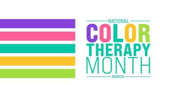 March is Color Therapy Month background template. Holiday concept. use to background, banner, placard, card, and poster design template with text inscription and standard color. vector illustration.