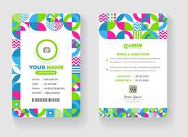 abstract geometric shape pattern corporate business office id card design template. vector