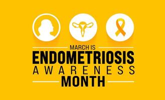 marzo es endometriosis conciencia mes antecedentes modelo. fiesta concepto. utilizar a fondo, bandera, cartel, tarjeta, y póster diseño modelo con texto inscripción y estándar color. vector