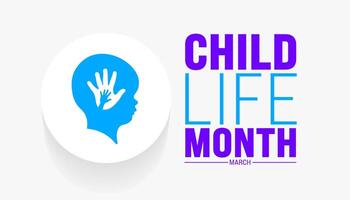March is Child Life Month background template. Holiday concept. use to background, banner, placard, card, and poster design template with text inscription and standard color. vector illustration.