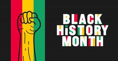 Black history month 2024 hand drawing colorful font letter typography background design template. Celebrated February in Africa, united state and Canada. vector