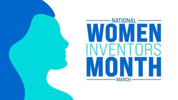 March is National Women Inventors Month background template. Holiday concept. use to background, banner, placard, card, and poster design template with text inscription and standard color. vector