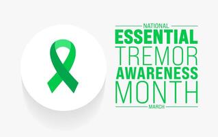 March is Essential Tremor Awareness Month background template. Holiday concept. use to background, banner, placard, card, and poster design template with text inscription and standard color. vector