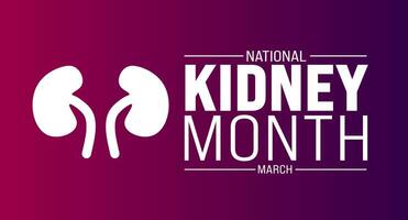 March is national  Kidney Month background template. Holiday concept. use to background, banner, placard, card, and poster design template with text inscription and standard color. vector illustration