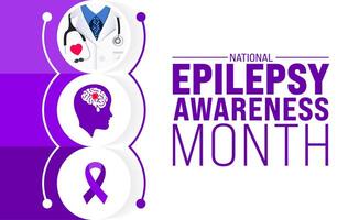 March is Epilepsy Awareness Month background template. Holiday concept. use to background, banner, placard, card, and poster design template with text inscription and standard color. vector