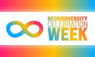 March is Neurodiversity Celebration Week background template. Holiday concept. use to background, banner, placard, card, and poster design template with text inscription and standard color. vector