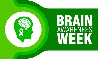 March is Brain Awareness Week background template. Holiday concept. use to background, banner, placard, card, and poster design template with text inscription and standard color. vector illustration.