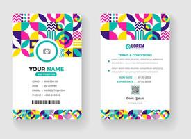 abstract geometric shape pattern corporate business office id card design template. vector