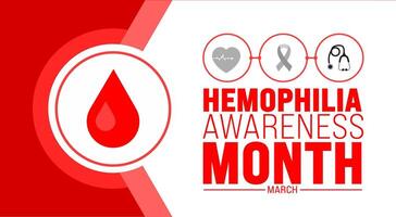 March is Hemophilia Awareness Month background template. Holiday concept. use to background, banner, placard, card, and poster design template with text inscription and standard color. vector