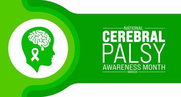 March is national Cerebral Palsy Awareness Month background template. Holiday concept. use to background, banner, placard, card, and poster design template with text inscription and standard color. vector