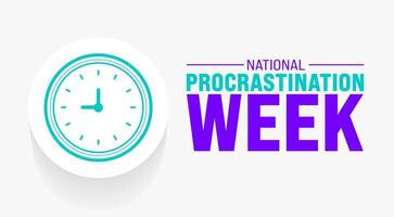 March is National Procrastination Week background template. Holiday concept. use to background, banner, placard, card, and poster design template with text inscription and standard color. vector