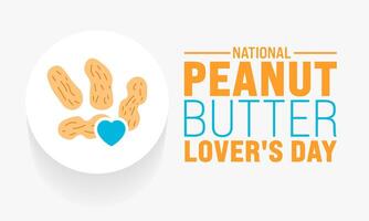 March is National Peanut Butter Lover's Day background template. Holiday concept. use to background, banner, placard, card, and poster design template with text inscription and standard color. vector