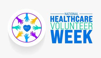 March is National Healthcare Volunteer Week background template. Holiday concept. use to background, banner, placard, card, and poster design template with text inscription and standard color. vector