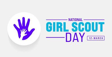 March is National Girl Scout Day background template. Holiday concept. use to background, banner, placard, card, and poster design template with text inscription and standard color. vector