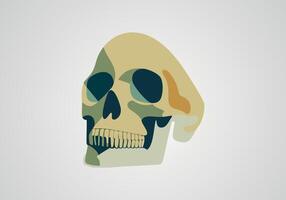 The skull icon. Black silhouette of a human skull. Vector illustration isolated on a white background for design and web.