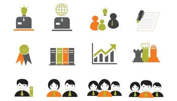 Business and finance web icons set - collection of colorful icons, vector