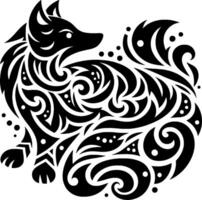 dog animal design with beautiful polished patterns inside vector