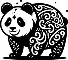 design with curved line art and panda combination vector