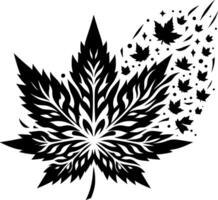 llustration of a maple leaf with a unique pattern polished in every detail vector