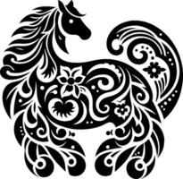 Unique pattern harmony design with horse combination vector