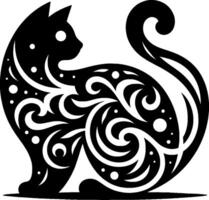 detallado gato diseño con un único combinación de batik motivos vector