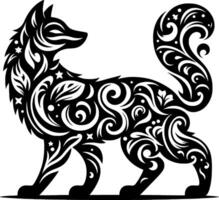 dog animal design with beautiful polished patterns inside vector