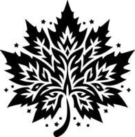 llustration of a maple leaf with a unique pattern polished in every detail vector