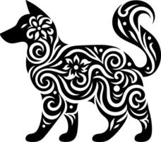 dog animal design with beautiful polished patterns inside vector