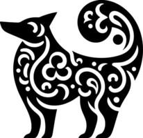 dog animal design with beautiful polished patterns inside vector