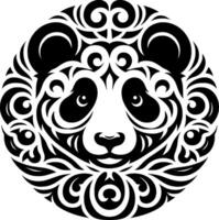 design with curved line art and panda combination vector