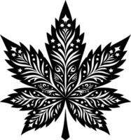 llustration of a maple leaf with a unique pattern polished in every detail vector