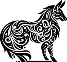 Unique pattern harmony design with horse combination vector