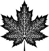 llustration of a maple leaf with a unique pattern polished in every detail vector