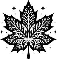 llustration of a maple leaf with a unique pattern polished in every detail vector