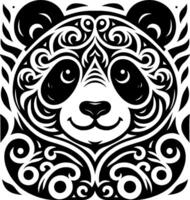 design with curved line art and panda combination vector