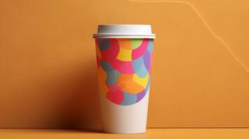 AI generated Coffee cup packaging design photo