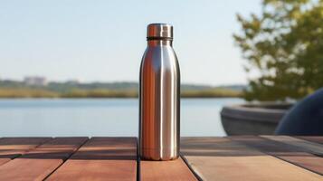 AI generated Stainless Steel Insulated Water Bottles photo