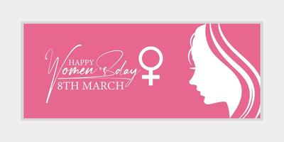 8 March, women's Day greeting card and Happy Women's Day banner design, placard, card, and poster design template with text inscription and standard color,  International Women's Day celebration, vector