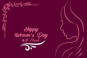 8 March, women's Day greeting card and Happy Women's Day banner design, placard, card, and poster design template with text inscription and standard color,  International Women's Day celebration, vector