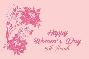 8 March, women's Day greeting card and Happy Women's Day banner design, placard, card, and poster design template with text inscription and standard color,  International Women's Day celebration, vector