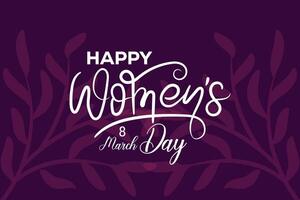 8 March, women's Day greeting card and Happy Women's Day banner design, placard, card, and poster design template with text inscription and standard color,  International Women's Day celebration, vector