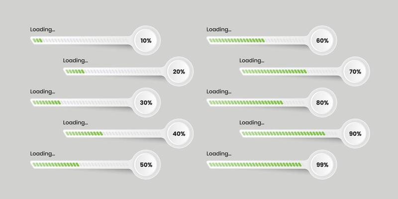 Simple progress bar or loading timer for web and mobile ui design